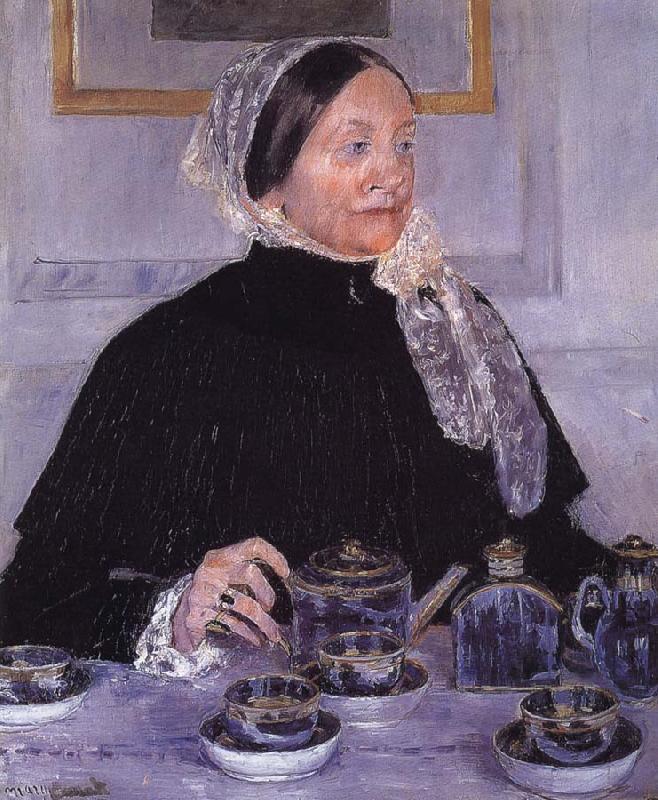 Mary Cassatt Woman beside tea-table oil painting image